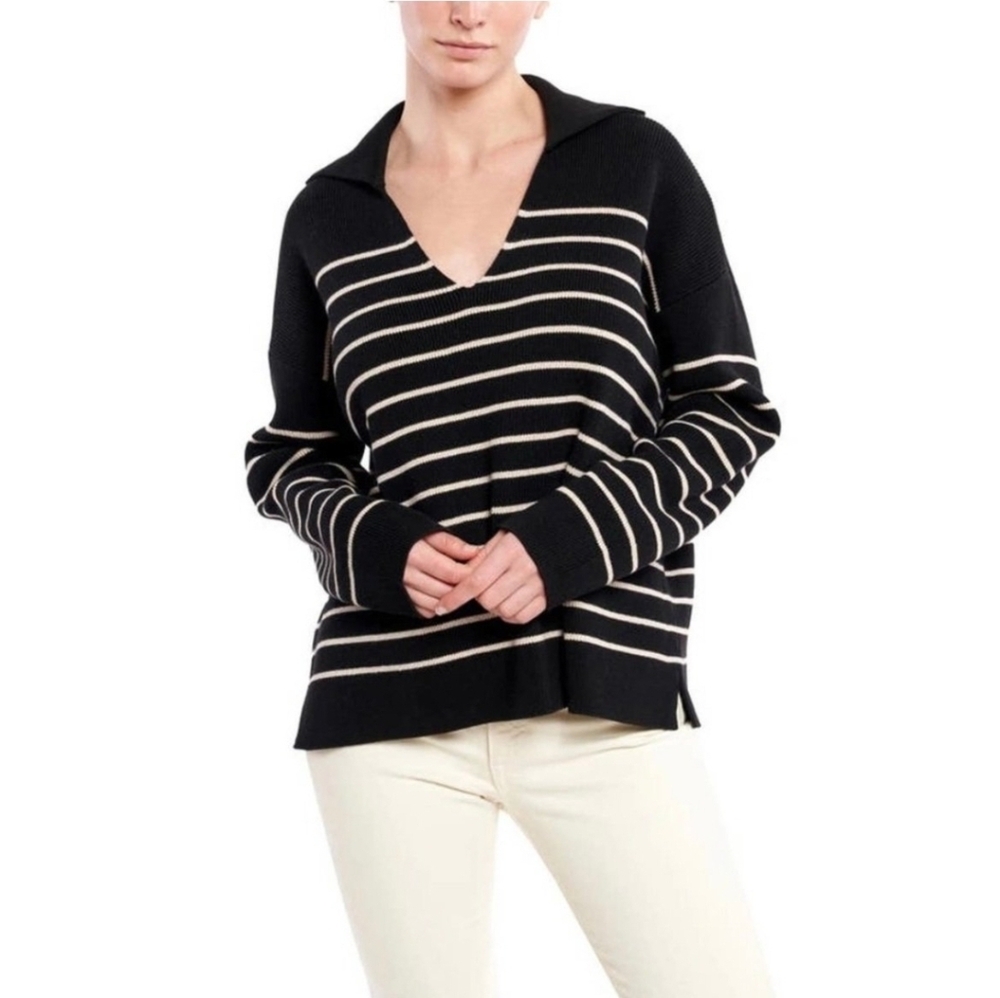 LA LIGNE Sailor Stripe Cotton Sweater Size Small